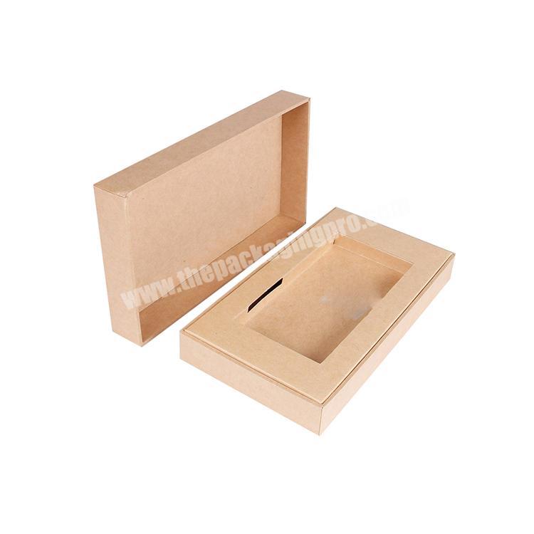 Custom logo high end cardboard paper luxury unique design kraft phone gift packaging box with tray