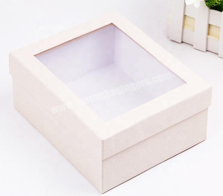 Custom Logo High Quality Recycled Paper Cardboard Gift Packaging Box Display Boxes With Clear PVC Window