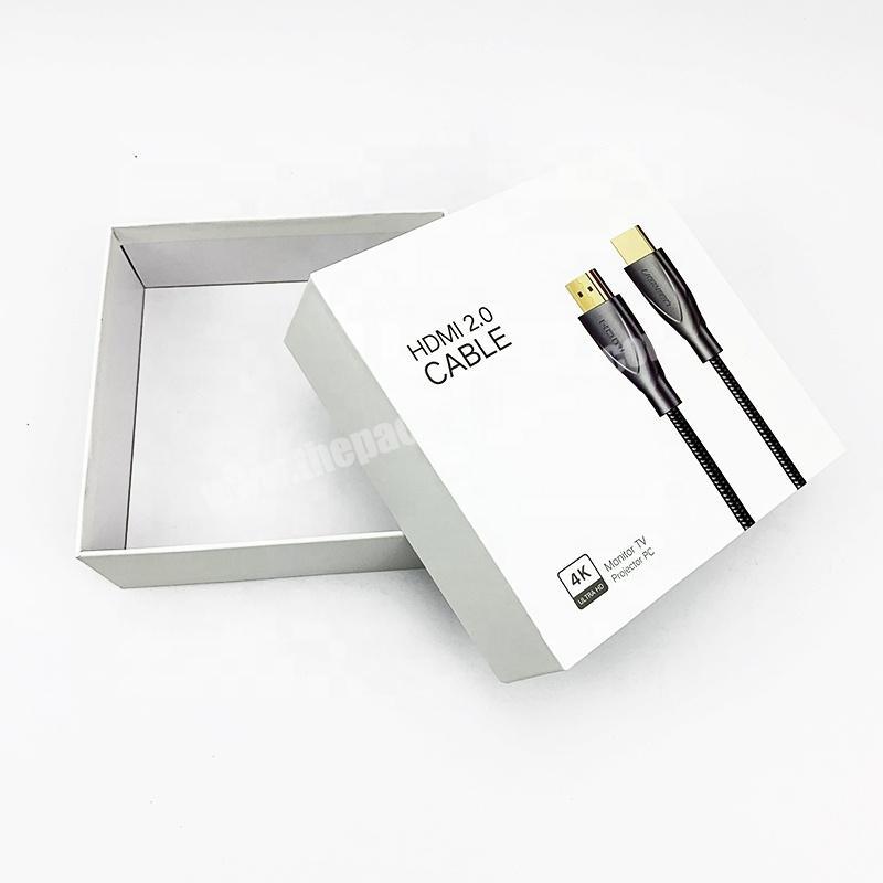 Custom logo high quality USB Charger Cable mobile phone adapter charger paper packaging gift box