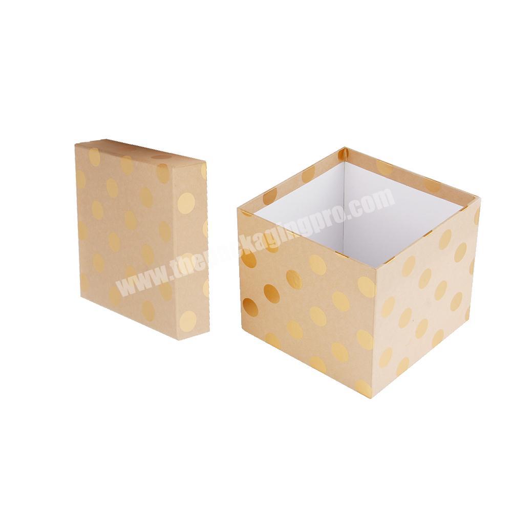 Custom logo hot stamping gold craft paper gift packaging kraft paper cardboard box