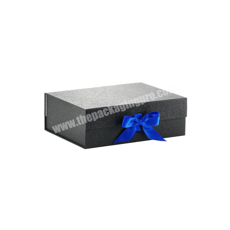 Custom logo luxury artpaper finishing paper cardboard packaging boxes foldable ribbon gift box folding box with printing