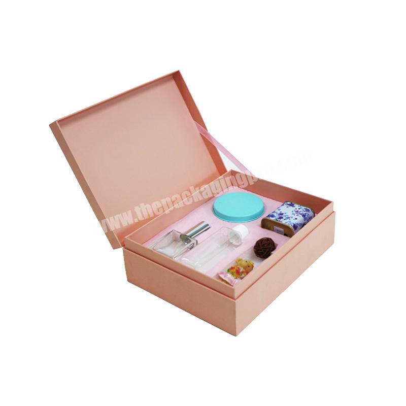 Custom logo luxury cosmetic gift box sets packaging design with foam inserts
