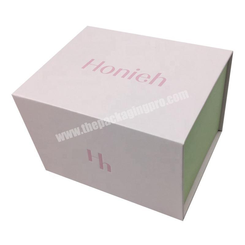 Custom logo Luxury  flap Gift Box Magnet Magnetic Paper Closure pink  Foldable Packaging Folding Gift Box