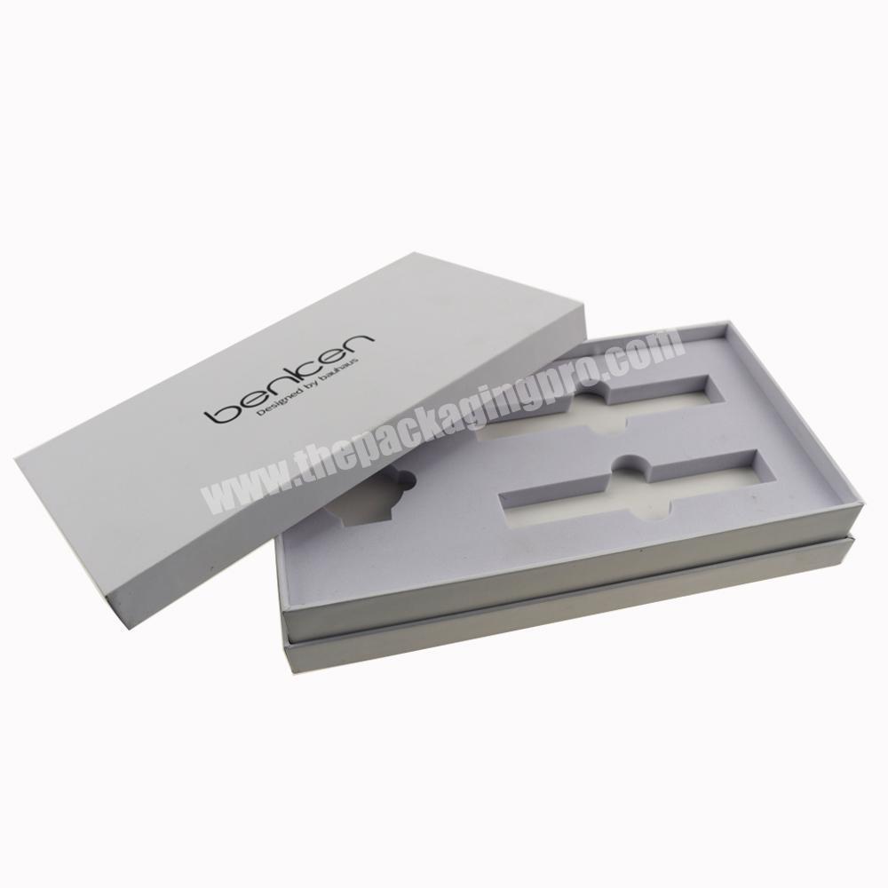 Custom logo luxury High Quality White Paper Gift Box display storage box with EVA inserts