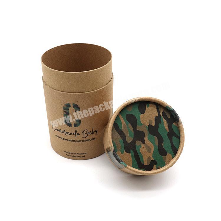 Custom logo luxury kraft paper cardboard round cylinder packaging gift boxes with lid made in China
