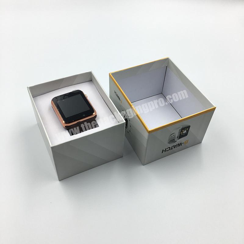 Custom logo luxury rectangle square gift paper packaging watch box