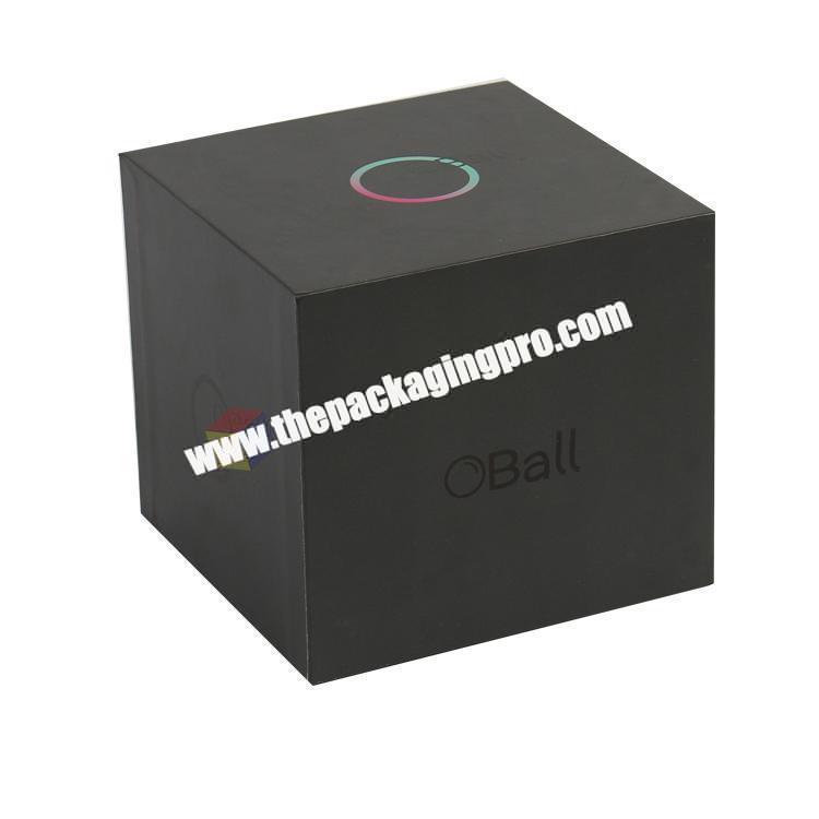 custom logo luxury rigid candle gift box black with lid