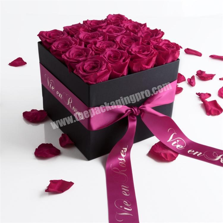 custom logo luxury round packaging flower boxes
