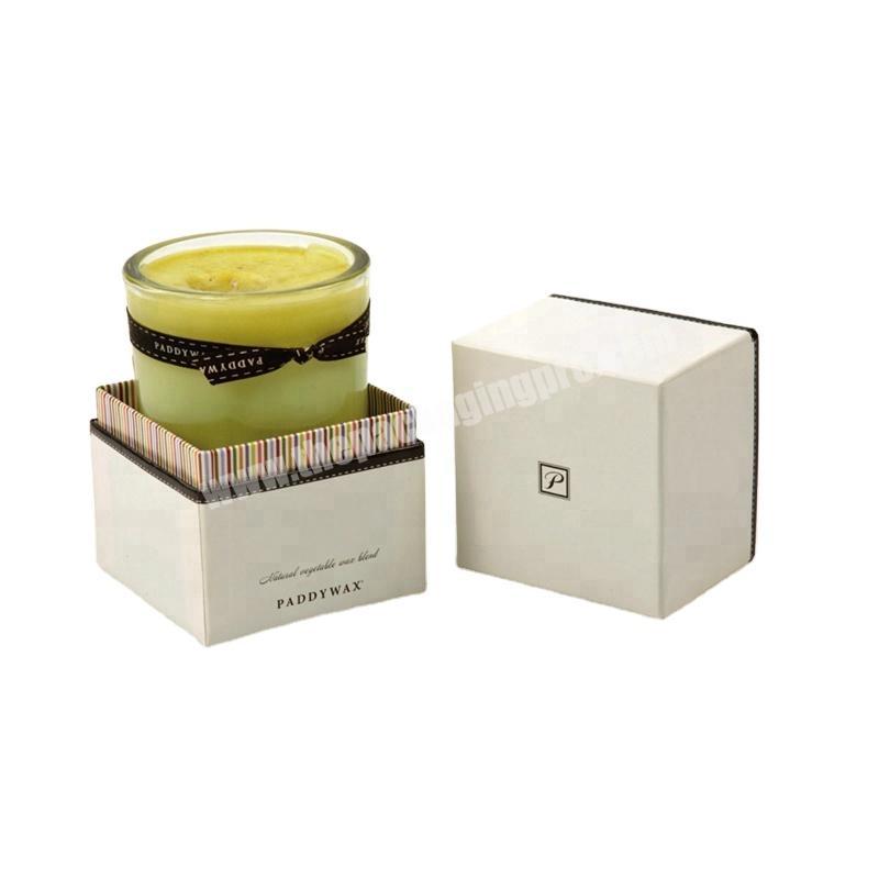 Custom logo luxury square cardboard candle packaging box