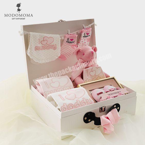 custom logo magnetic closure folding paper packaging storage box for newborn baby  gifts box set clothes