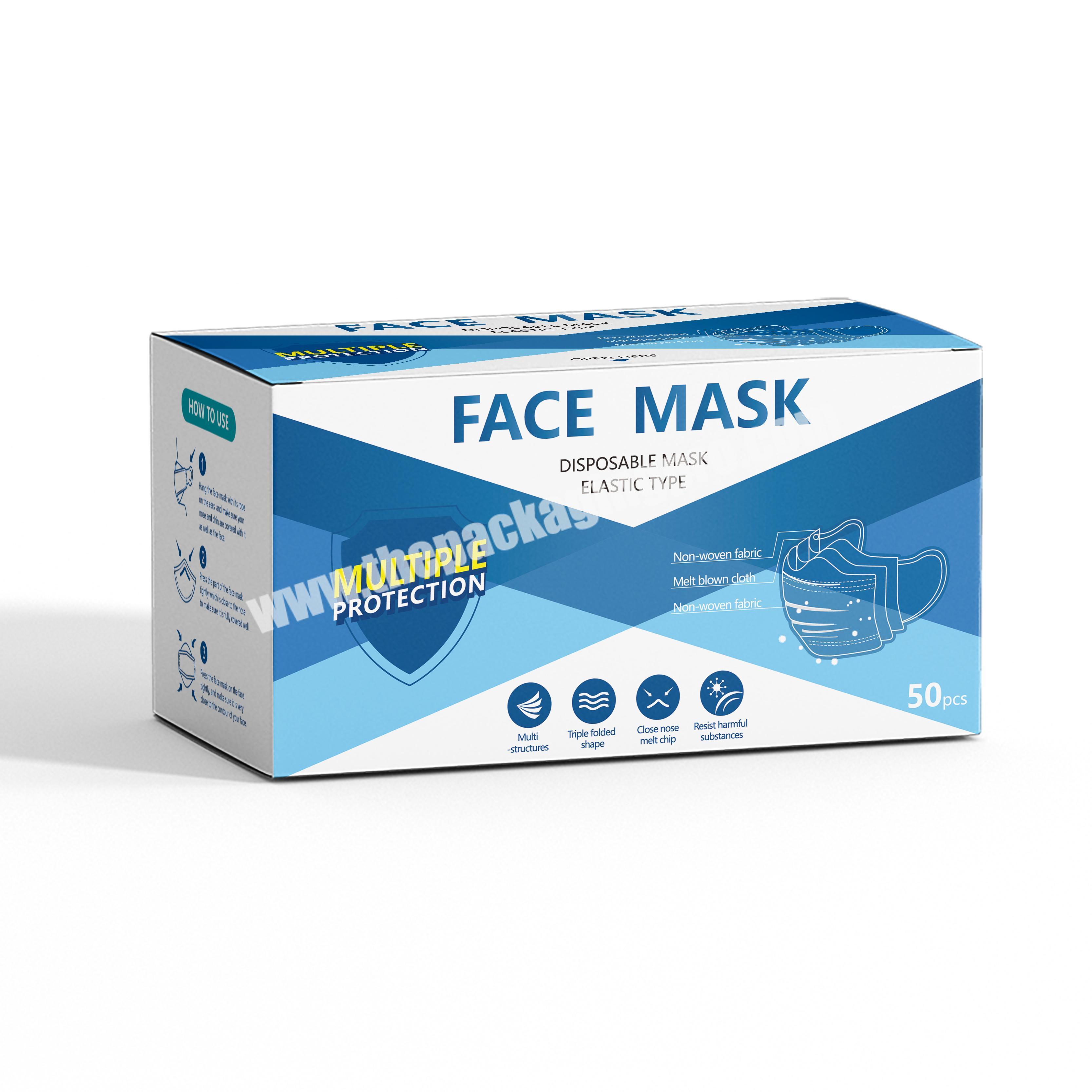 Custom logo medical packaging face mask subscription packaging paper box