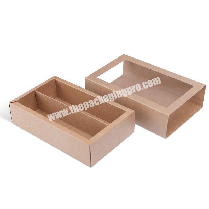 Custom logo mini brown gift food sealable craft paper packing small brown paper box