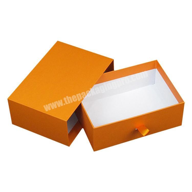 Custom Logo Orange Clothing Bikini Packaging Box with Drawer