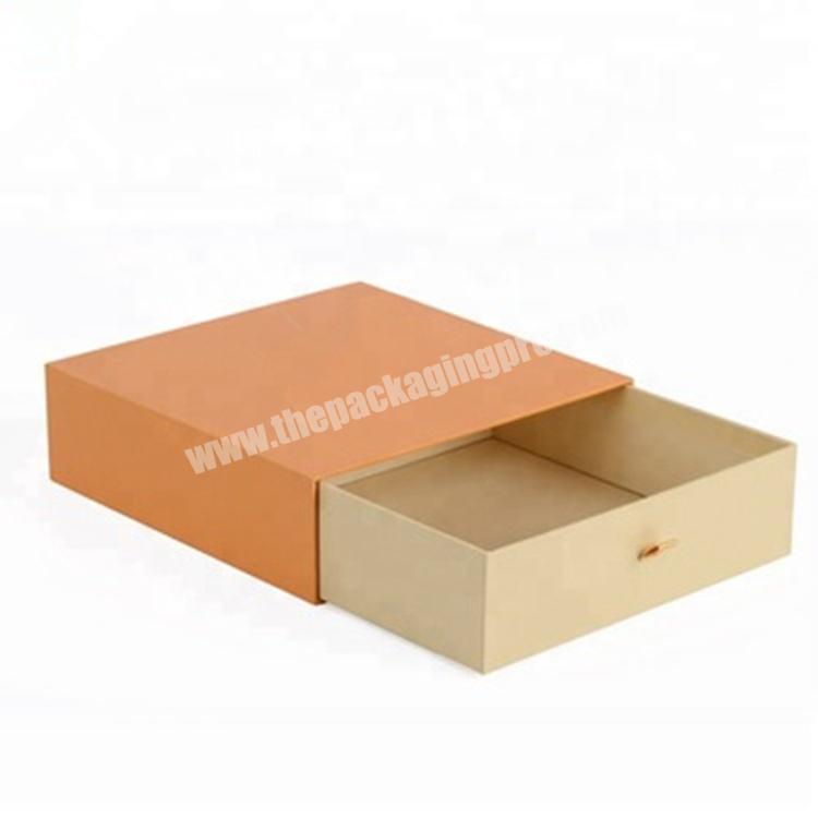 Custom Logo Orange Printed retail Jewelry paper drawer box packaging