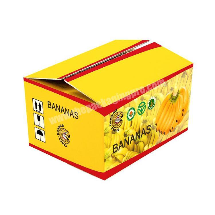 Custom logo paper cardboard corrugated box banana apple fruit packaging boxes