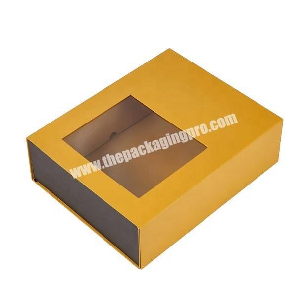 Custom logo paper cardboard foldable gift box with clear lid