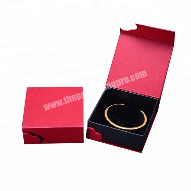 custom logo paper red heart trinket jewelry box for valetine's day