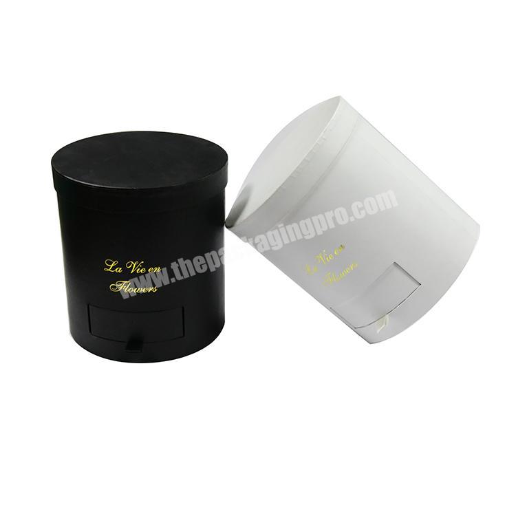 Custom logo paper round flower packaging box with drawers