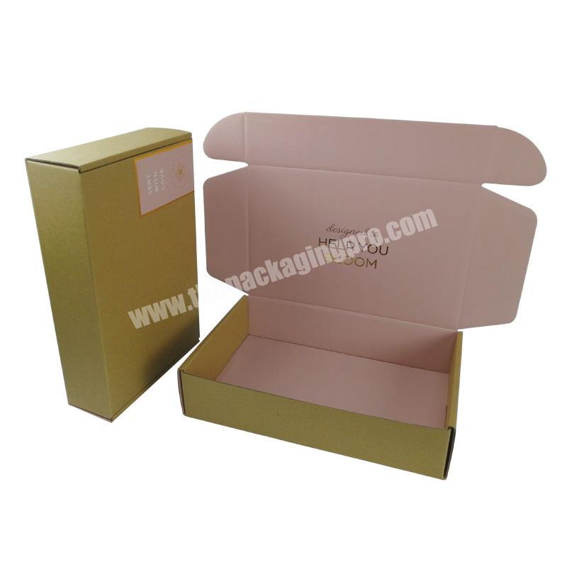 Custom Logo Pink Corrugated Carton Box Mailer Shipping Box Apparel Packaging for Dress Clothing T-shirt Suit Mailer Gift Box