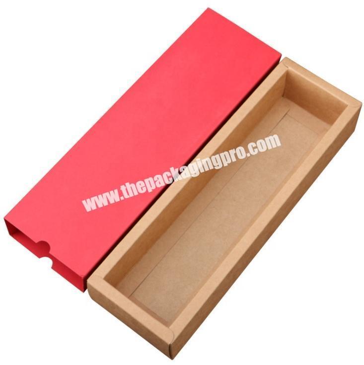 Custom logo print kraft foldable drawer packaging sliding boxes