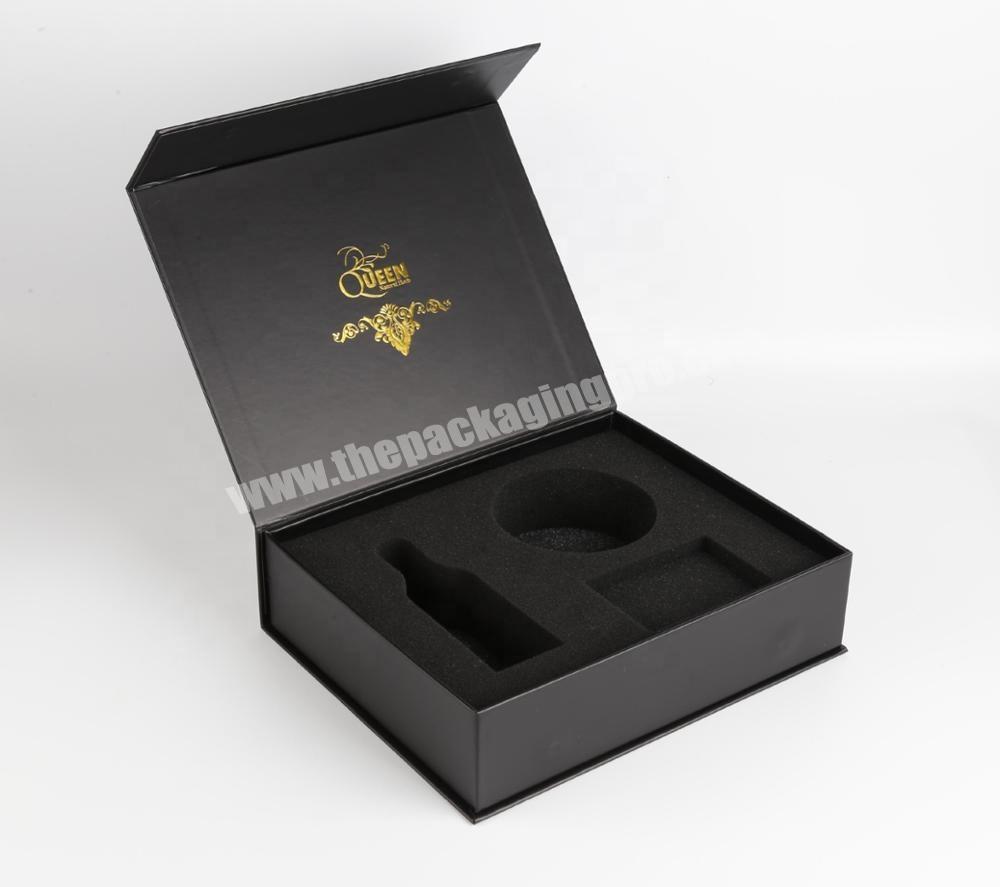 custom logo print luxury book shaped paper box with EVA foam insert magnetic gift box