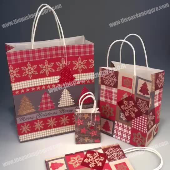Custom Logo Print Paper Bag With Paper Twist Handle gift paper shopping bag retail bags custom packaging bag
