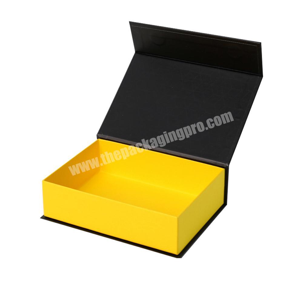 Custom Logo Printed Black Cardboard Folding Magnetic Style Packaging Gift Box