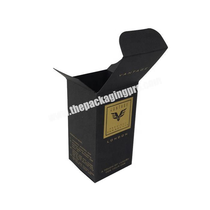 Custom logo printed black cardboard paper cosmetic packaging box