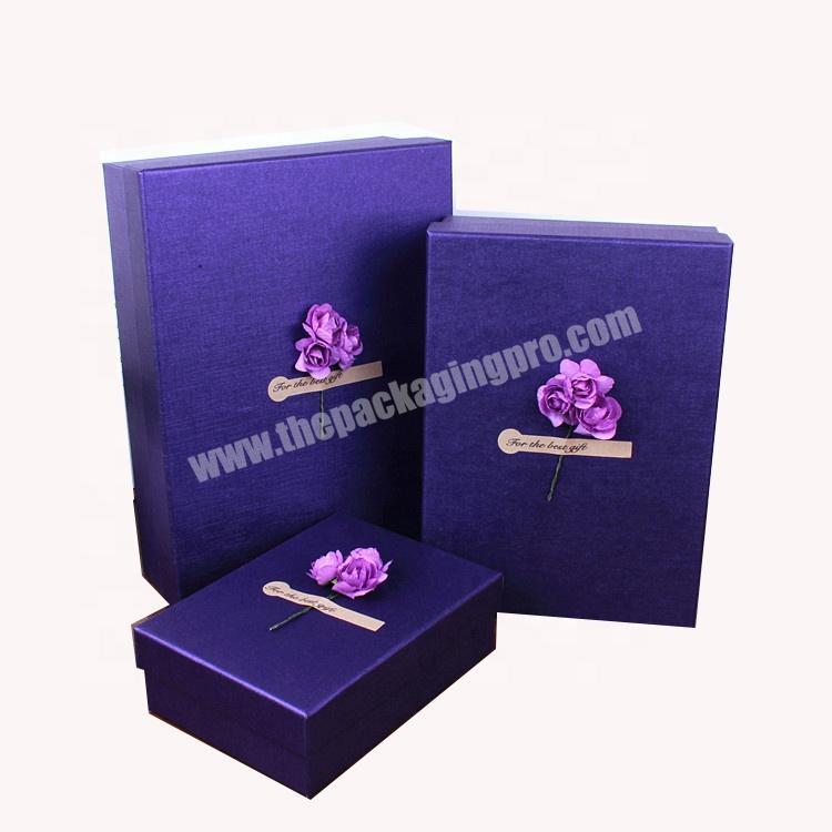 Custom logo printed cheap plain purple cardboard shoe packaging box with lid