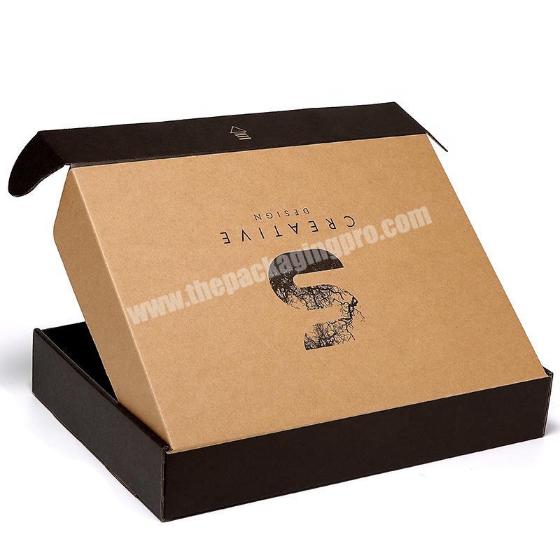 Custom logo printed clothes packaging white paper corrugated box parcel mail box