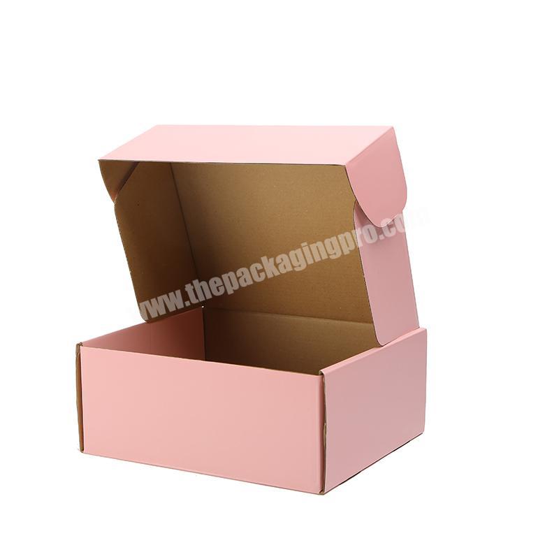 Custom Logo Printed Corrugated Paper Carton Pink Packaging boxes Shipping Box