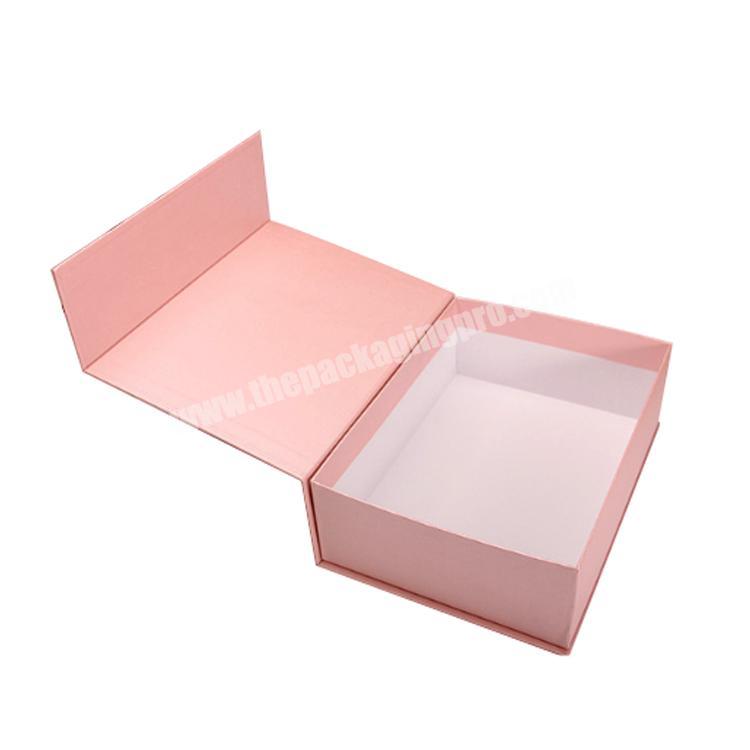 Custom Logo Printed Luxury Cardboard Magnetic Box with Lid Wholesale  Full Color Pink Box Packaging for Shoe