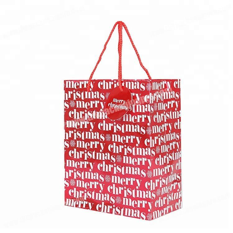 Custom logo printed paper bag with handle for party gift wedding favors candy shopping bags