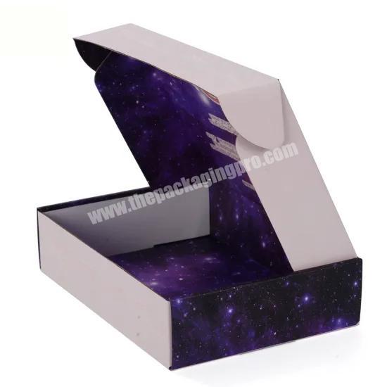 custom logo printed purple printed air craft gift packaging carton box