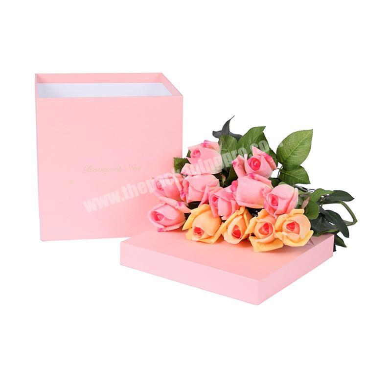 Custom logo printed rectangular packing boxes for flower arrangement