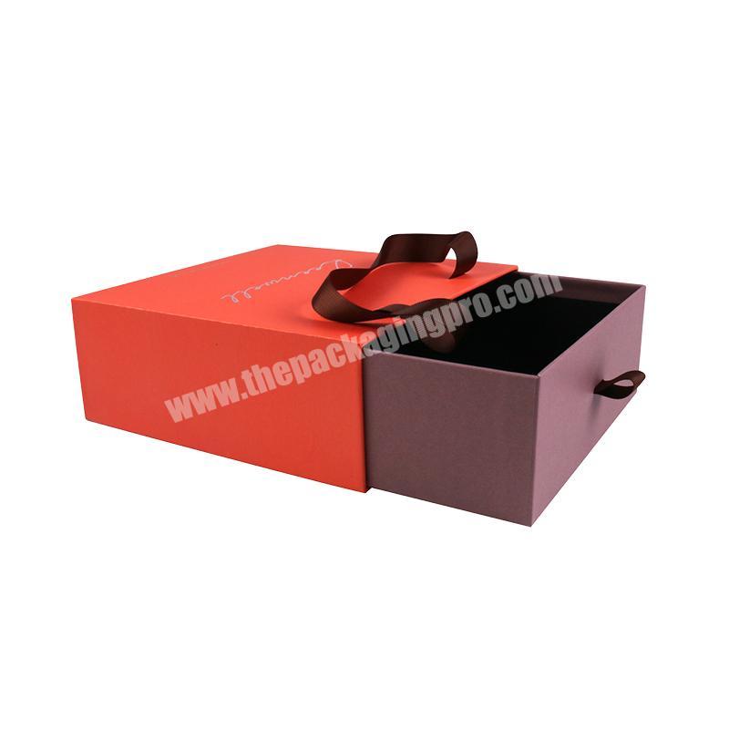 Custom Logo Printed Rigid cardboard drawer type shoe box