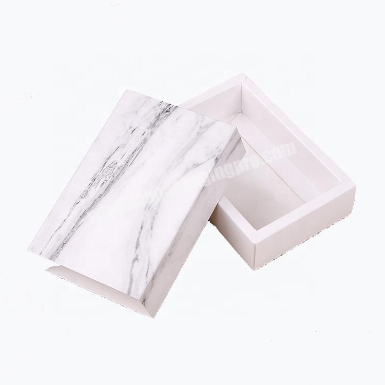 Custom logo printed small paper marble sliding drawer paper gift packaging box