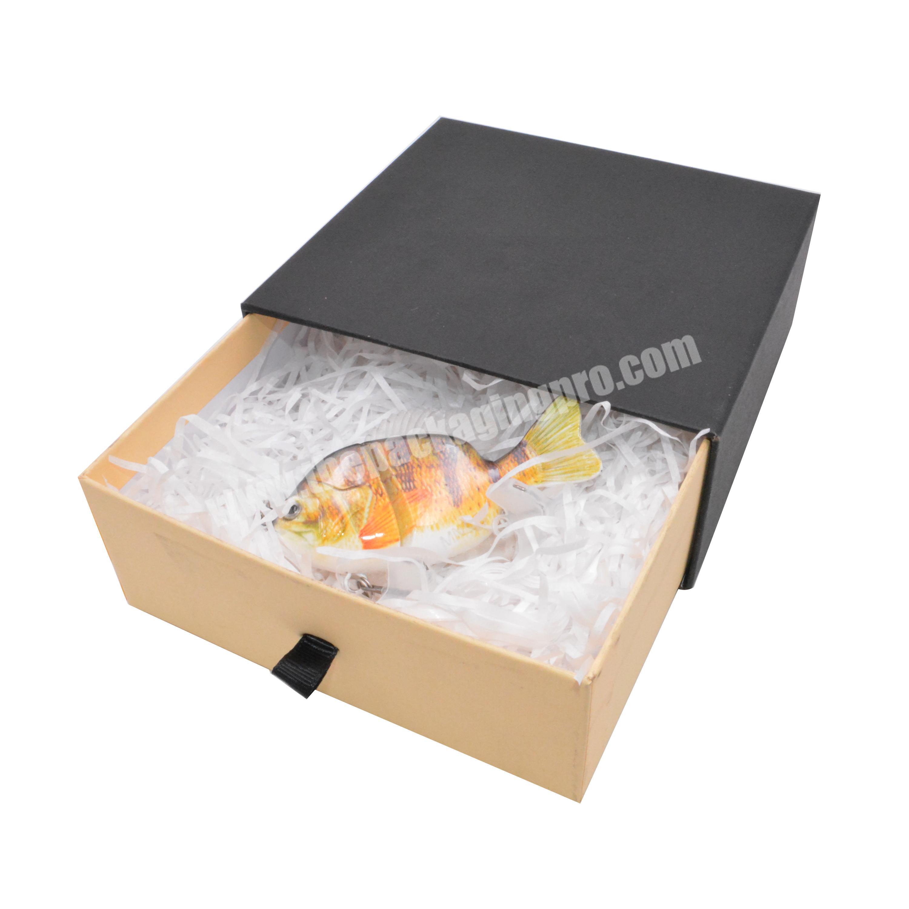 Custom Logo Printed UV Coating Hot Stamping Cardboard Jewelry Paper Box Sliding Gift Box Jewelry Drawer Box