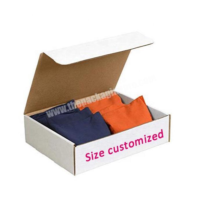 Custom logo printed white corrugated tuck top mailer box paper packaging box