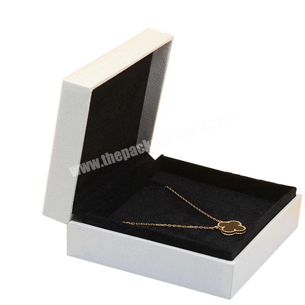 Custom Logo Printed White Jewelry Ring Necklace Earring Trinket Paper Hot Stamping Packaging Boxes With Inserts