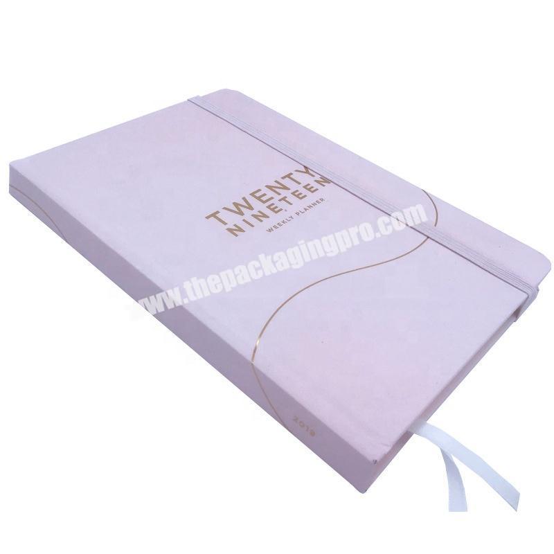 Custom Logo Printing A5 Size Hard Cover Weekly Diary Notebook New Premium Custom Planner With Gold Silver Foil Stamping