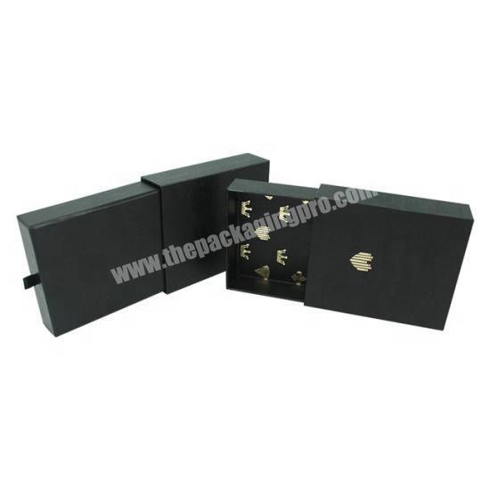 Custom Logo Printing Black Cardboard Drawer Paper Boxes  Branding Packaging Box
