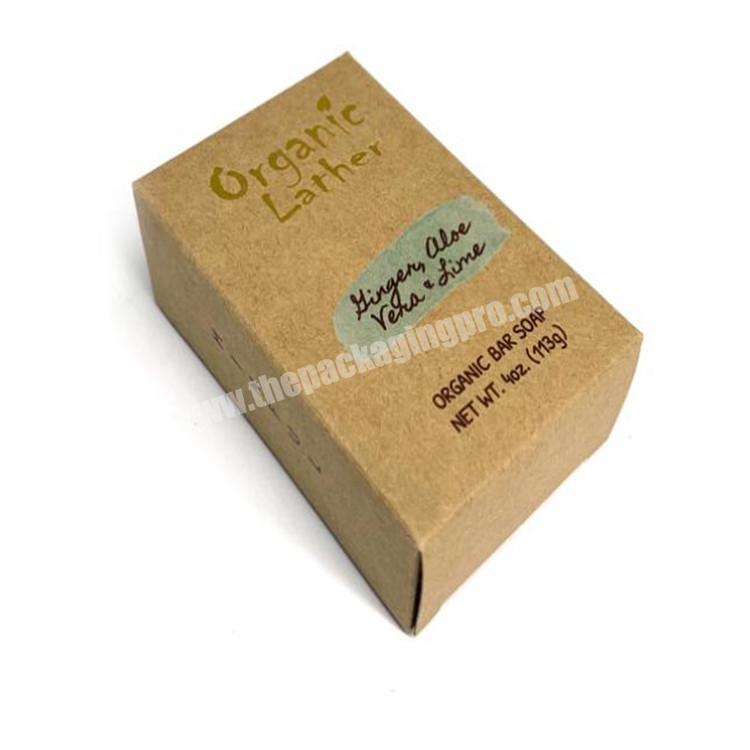 Custom logo printing brown kraft paper natural handmade soap packaging