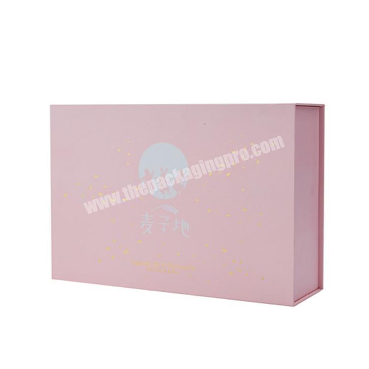 Custom logo printing cardboard paper box packaging perfume set magnetic closure pink gift box for mother's day