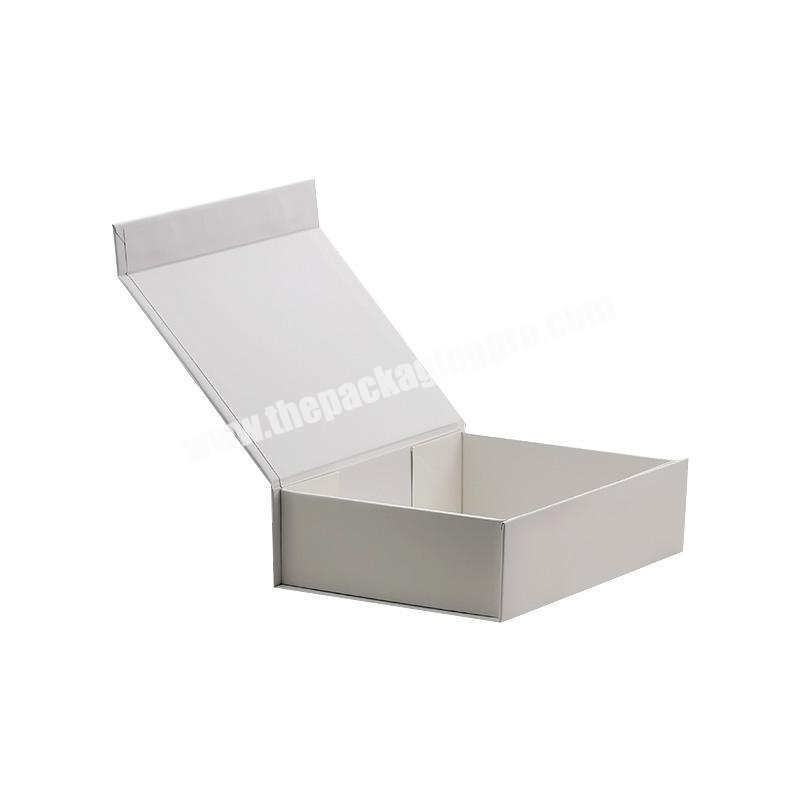 Custom logo printing cheap white magnetic gift boxes with black border