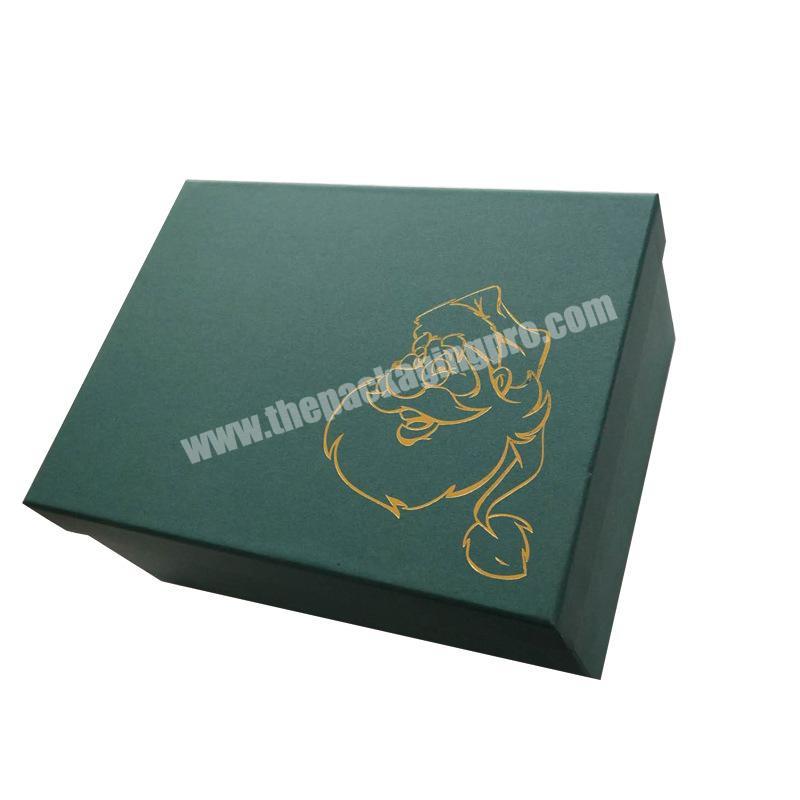 Custom logo printing lid and base packing box for xmas gift clothing scarf gloves packaging