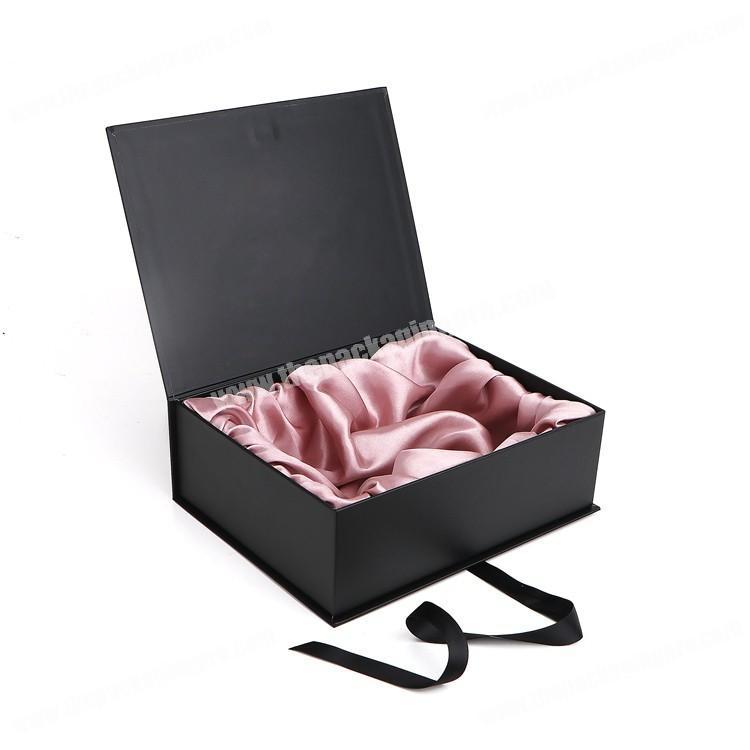 Custom Logo Printing Luxury Cardboard Fancy Paper Magnetic Folding Gift Box With Ribbon Closure