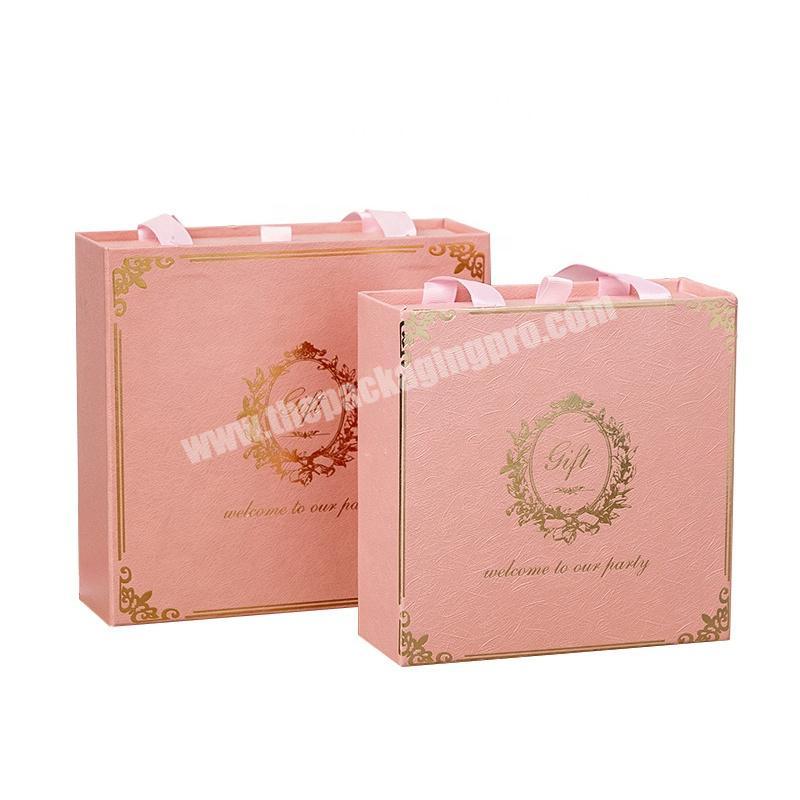 Custom Logo Printing Luxury Gift Paper Cardboard Box Scarf Purse Handbag Packaging Pull Out Drawer Sliding Boxes With Handles
