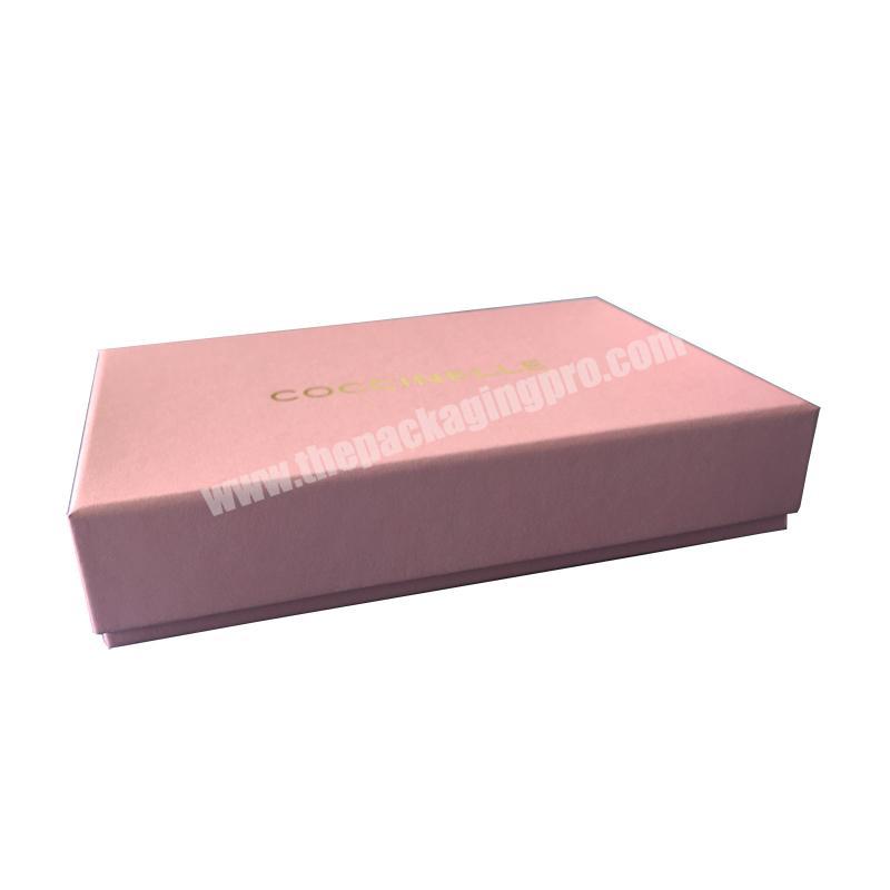 Custom logo printing pink cardboard lid and base packaging gift box for packaging