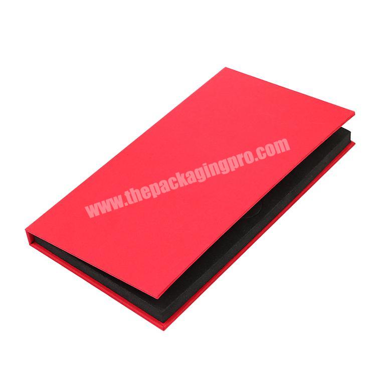 Custom Logo Printing Red Paper Packaging Gift Box with Black EVA